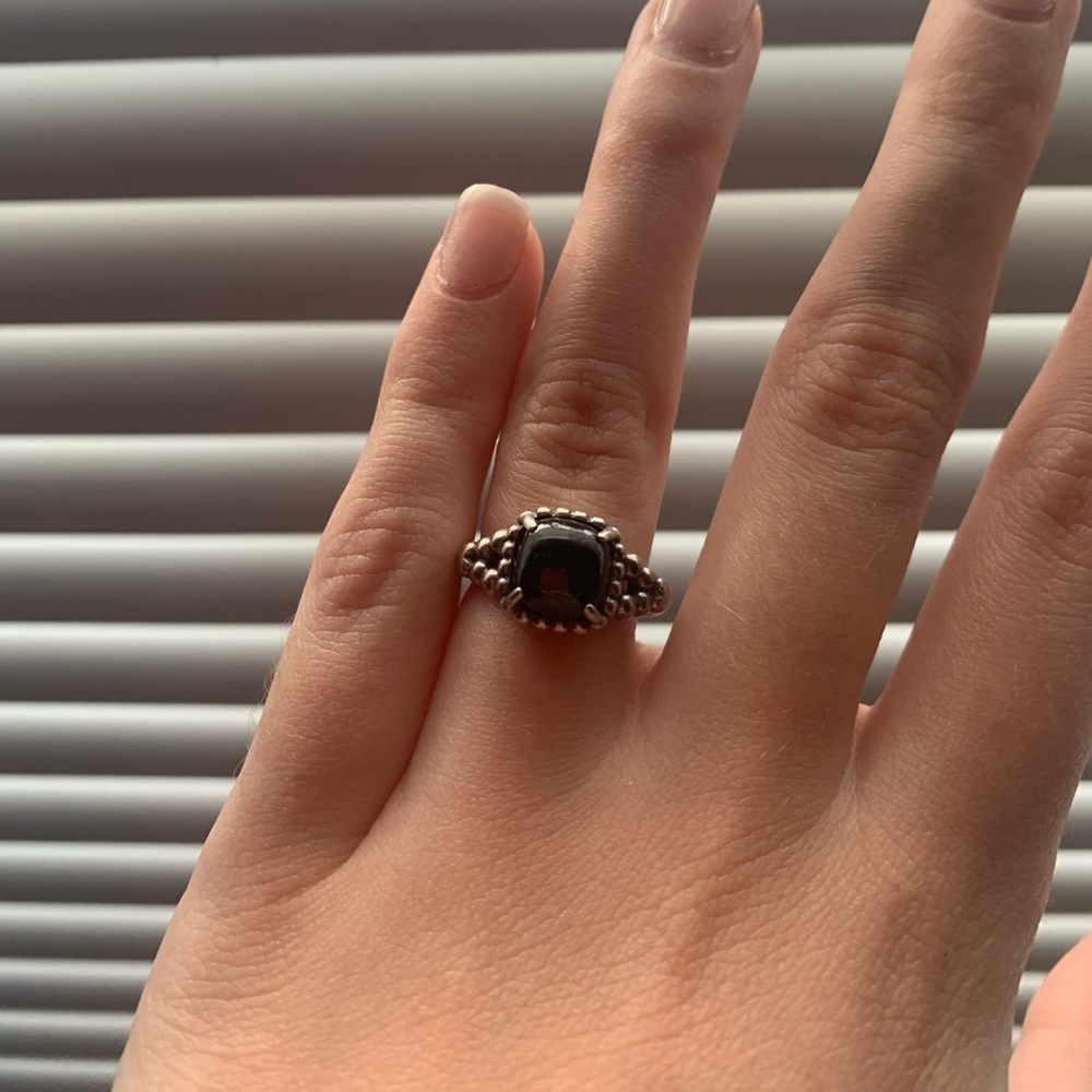 Rare Pandora Onyx Ring (Size 4.5)